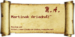 Martinak Ariadné névjegykártya